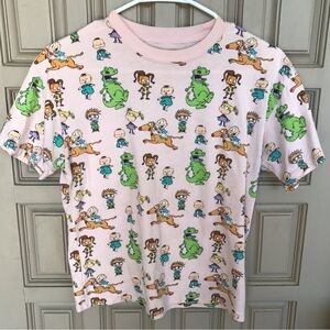 Rugrats Tee Shirt Girls SzM Pink Short Sleeves Rugrat Characters